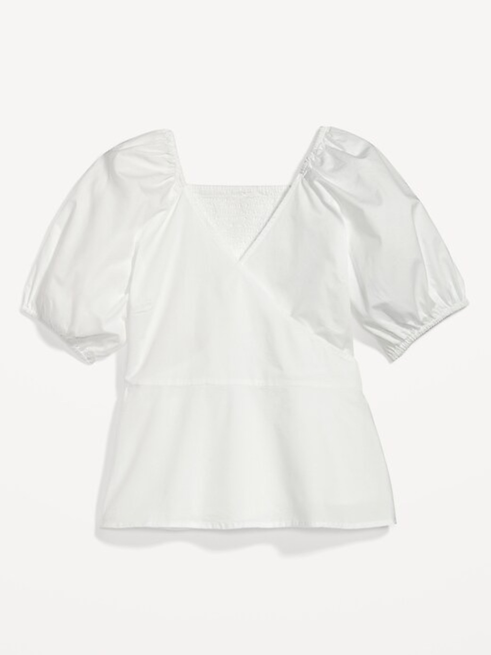 Old navy smocked back puff sleeve wrap blouse